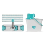 Komplet Mop płaski TTS UNI JUNIOR wiadro+stelaż+mop #5075BK01 (opak.2szt)
