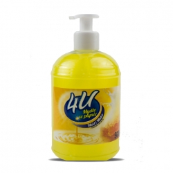 Mydło w płynie 4U 500ml z pompką - miód i mleko