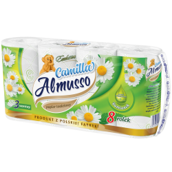 Almusso papier toaletowy Camilla cel., biały, 3 warstwy, 15m, 8 rol., op. 64 rol.