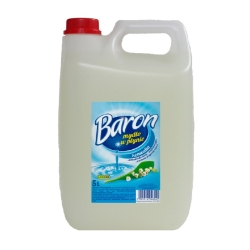 BARON Mydło w płynie 5l do rąk antybakteryjne, białe, kanister HDPE / konwalia