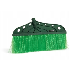 Miotła STRIP płaska czarna, włos zielony, szer.38cm  teren zewn./ z kijem