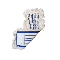 Mop płaski 40cm FLIPPER BASIC bawełna, biało/niebieski, InterTom / kieszeń