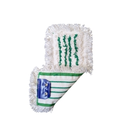 Mop płaski 40cm FLIPPER BASIC bawełna, biało/zielony, standard, InterTom / oczka PCV