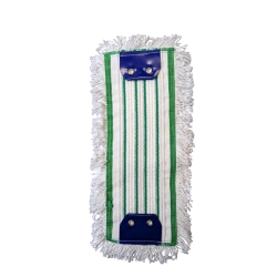 Mop płaski 40cm FLIPPER BASIC bawełna, biało/zielony, standard, InterTom / oczka PCV