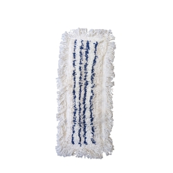 Mop płaski 40cm FLIPPER BASIC bawełna, biało/niebieski, InterTom / oczka PCV