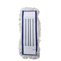 Mop płaski 40cm FLIPPER BASIC bawełna, biało/niebieski, InterTom / kieszeń