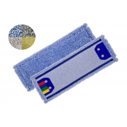 Mop płaski 40cm MIKROFIBRA Super Diolen InterTom, niebieski / klips 2 oczka PCV