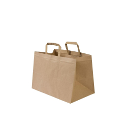 TnG Torba papierowa klockowa 320x220x250 mm – pojemna torba z płaskim uchwytem i szerokim dnem