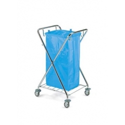 Wózek na odpady 1x120l chromowany TTS DUST120 ze zdejmowaną ramką worka, składany #4011