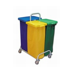 TTS  Stelaż na worki z pokrywami DUST 303, 1x120L, 2x70L (chromowany)#15303CH