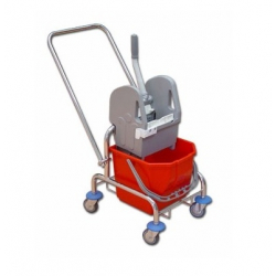 Wózek 1x15l TTS z wyciskarką, chromowany z uchwytem #2102