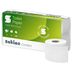 Papier toaletowy, mała rolka Wepa SATINO COMFORT 27,5m, recykling, 2w., 8x8rol. / opak. 64 rol.