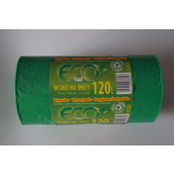 Worki na śmieci LDPE 120 l 25 szt. – zielone