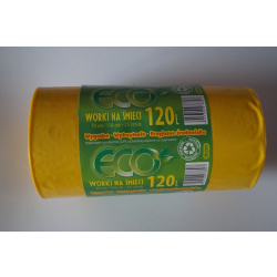 Worki na śmieci LDPE 120 l 25 szt. – żółte