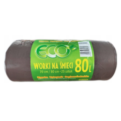 Worki na śmieci LDPE 35 l 50 szt. – brązowe