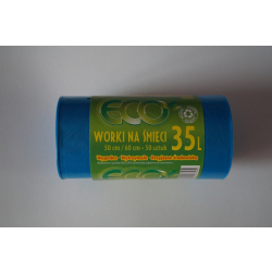 Worki na śmieci LDPE 35 l 50 szt. – niebieskie