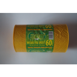 Worki na śmieci LDPE 60 l 50 szt. – żółte