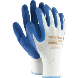 Rękawice DRACO Ogrifox OX białe - poliestrowe, powleczone lateksem, XL / 1para