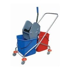 Zestaw: Kompletny mop 40cm Flipper + wózek porządkowy TOM 2x25l chrom